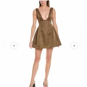 NWT Weworewhat Elegant Brown Satin Sleeveless Dress